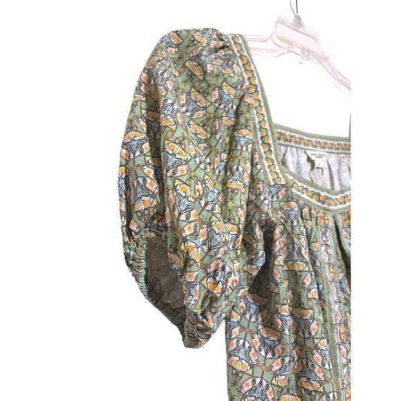 NEW Puff Sleeve Top S Cotton Blend Milkmaid Babydoll Cottage Max Studio 128 MSRP - Picture 3 of 8